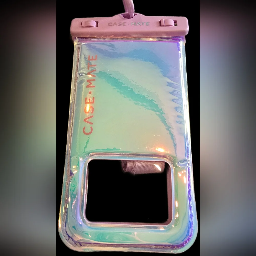 case-mate Iridescent Pink Waterproof Phone Pouch with Pink Strap
